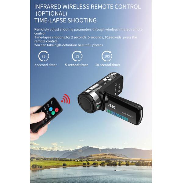 4k 30fps Waterproof Handheld Camcorder 48M EIS Handy HD Mini DV Camera