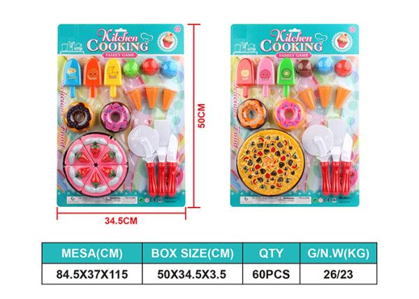 20 Pcs Kids Pretend Play Kitchen Toys With Lovey Pizza Dessert Ice Cream