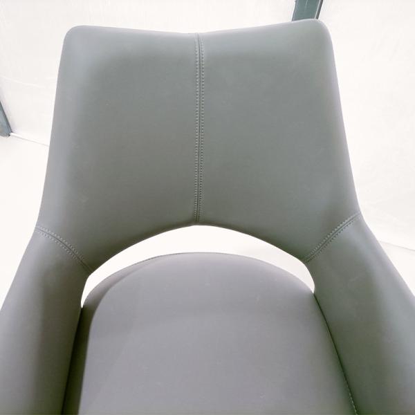 Backrest Spinning Dining Chairs , Streamlined Pu Leather Swivel Chair