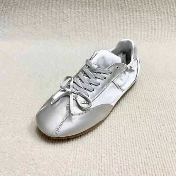 Women comfort silk shoes with cotton make silver color and low-cut