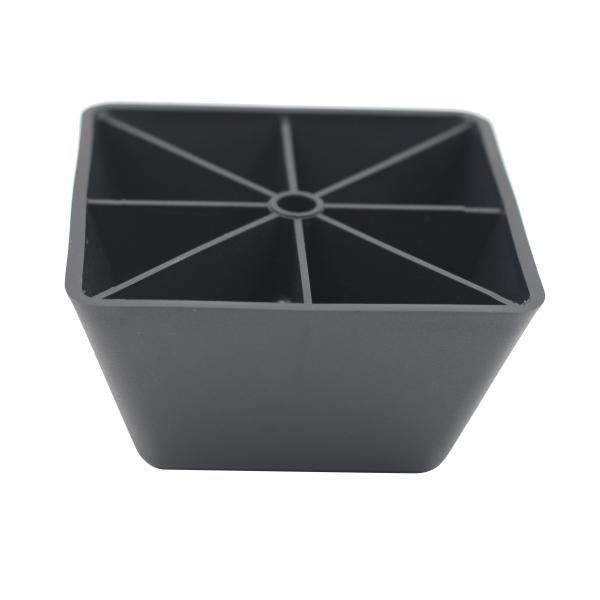 KR-P0144 Black Square Furniture feet , Plastic adjustable sofa legs PP Material