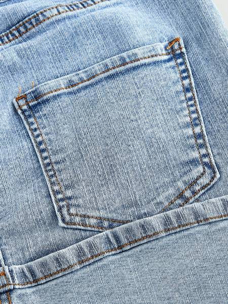 Men's Blue Washed Low Waist Denim Skirts Custom (4018)