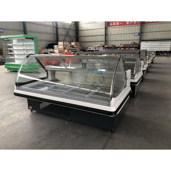 Painted Steel Butcher Meat Display Fridge Air Cooling 220V