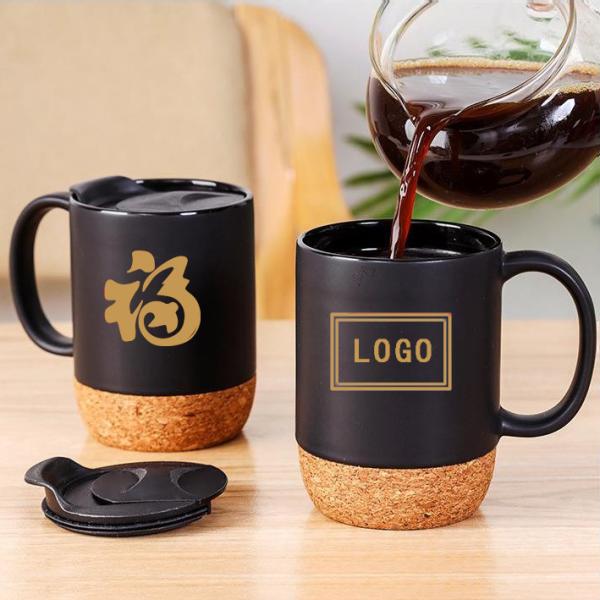 Custom Logo 15oz Sublimation Porcelain Coffee Mug Ceramic Cup With Handle Lid And Wooden Bottom