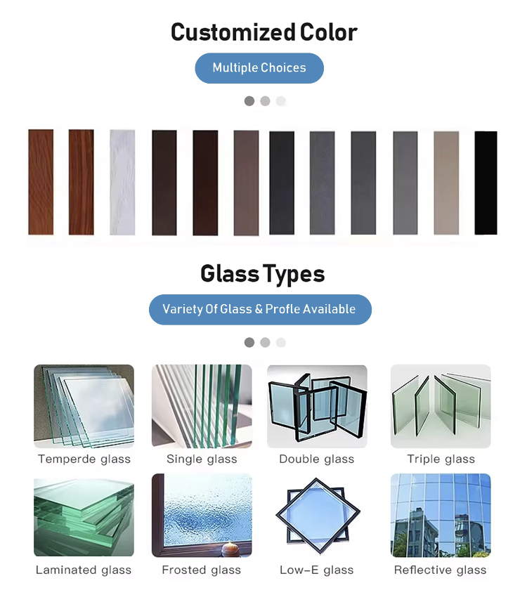 Soundproof Thermal Break Aluminum Alloy Casement windows Custom Windows Doors windows Aluminium Accessories for House