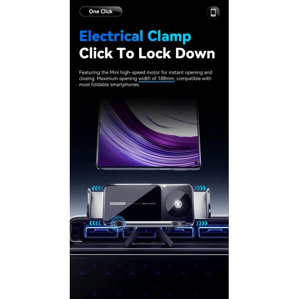 ESSAGER X01 15W Wireless Charging Car Phone Holder Mount Car Vents