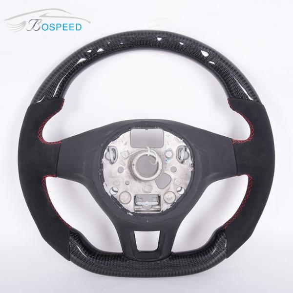 D Shape Alcantara Golf Mk7 Steering Wheel Volkswagen Red Stitch 350mm