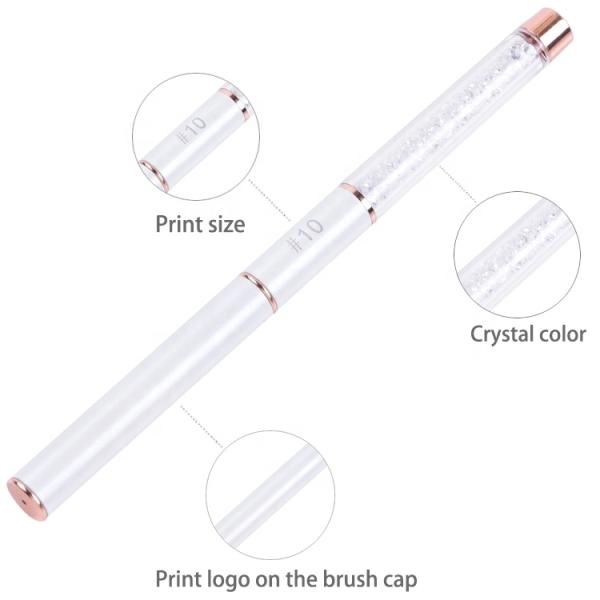 Crystal Rhinestone Acrylic Nail Brush Plastic Tube Size 6 Nail Art Brush