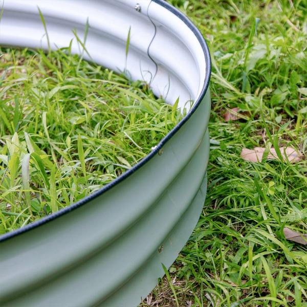 Galvanized Planter Garden Boxes Outdoor Galvanized Steel Round Raised Garden Planter 3.5x0.92 Ft