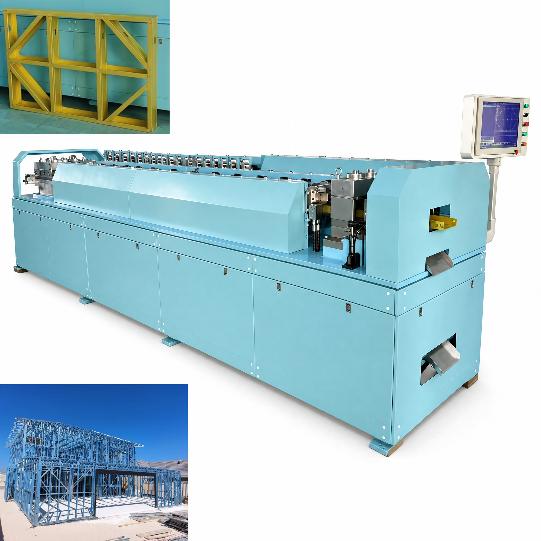 Australia 0.8-1.2mm G300-G550 Galvanized Coils C140 LGSF Light Gauge Steel Framing Machine Prefab Villa Modular House Building
