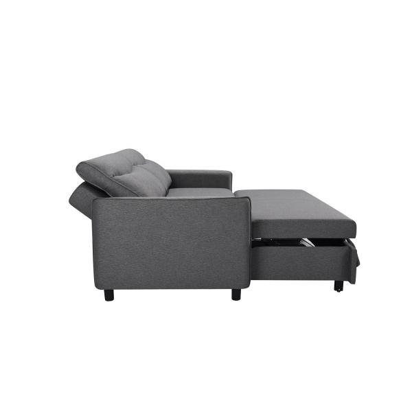 3 in 1 Convertible Sleeper Sofa Bed Modern Fabric Loveseat Futon Sofa Couch w/Pullout Bed,Furniture for Living Room