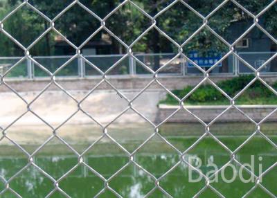 Chain Link Fence Privacy Screen , Low Carbon Steel Wire Cyclone Fence Panels 