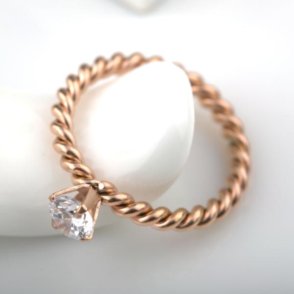 Twist Desigin Ring, Fashion Accessories Couples Jewelry Weaved Rose Gold Diamond Ring