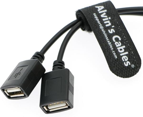 D-tap macho para dupla USB porta feminina 5V 2A adaptador de conversão de cabo de alimentação para bateria de montagem de ouro Anton V-mount