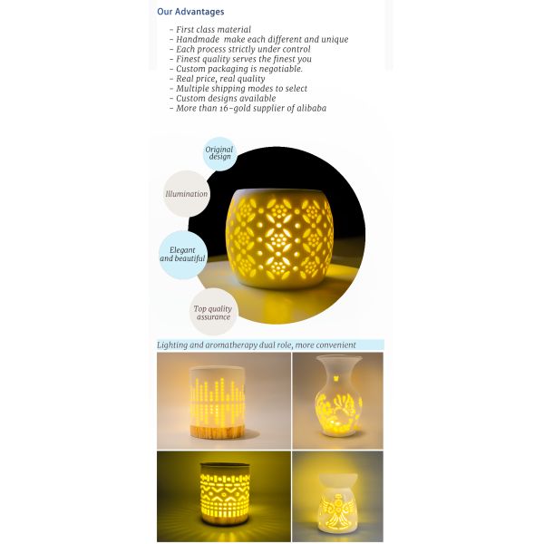 White Hot Selling Ceramic Essential Oil Burner Customizable Shape for Restaurant Decor