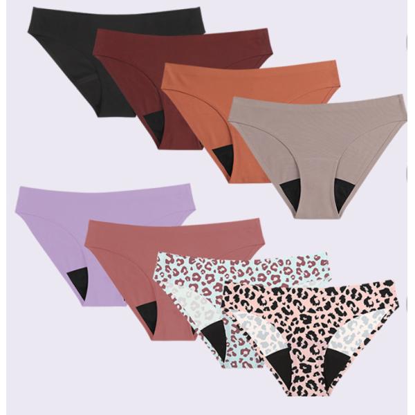 Seamless Period Panties Postpartum Undies Leopard Low Waist Ice Silk Waterproof Strips