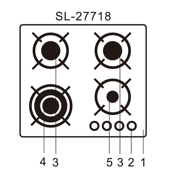 High Capacity 4 Burner Gas Cooktop Providing Even Heat Distribution and Simple Control Knobs Ideal for Restaurant Kitchens