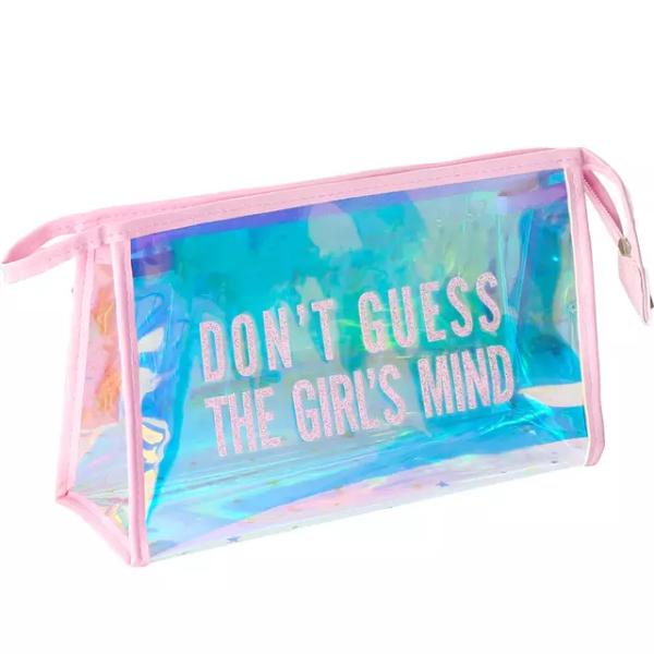 Logo Print Custom Holographic PVC Makeup Zipper Bag