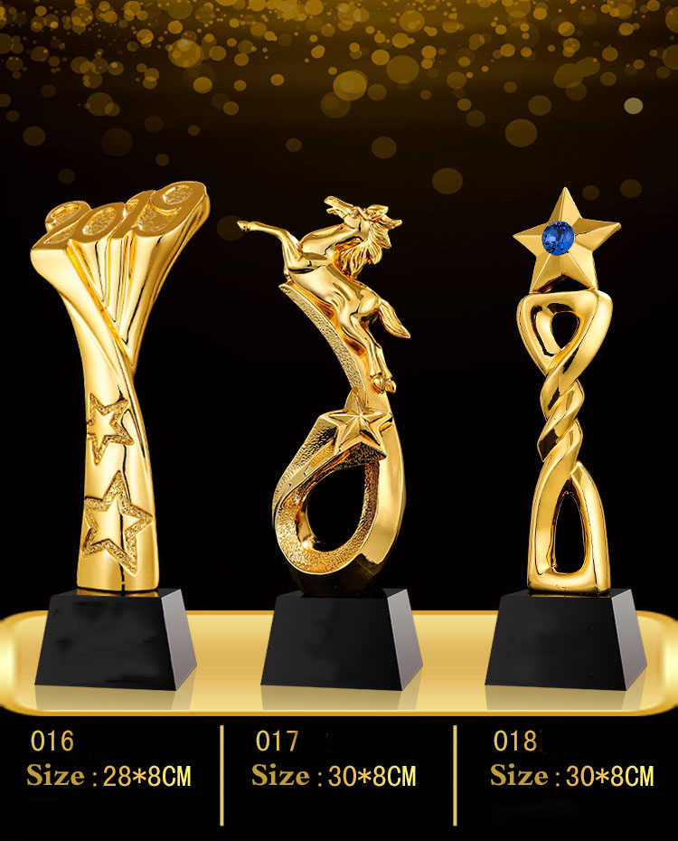 Customized Logo Zinc Alloy Metal Trophy with Brushed Surface for Sports Awards and Gifts