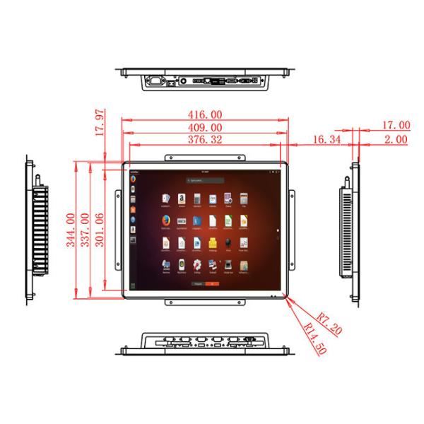 19-Inch Linux Embedded Monitor for Factory Monitoring Systems, Security Networks, Educational Panels, and Logistics Control Rooms