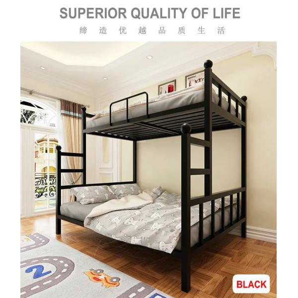 School Furniture Adult Full Size Metal Garden Bunk Bed for Space Saving in Queen Loft Bed
