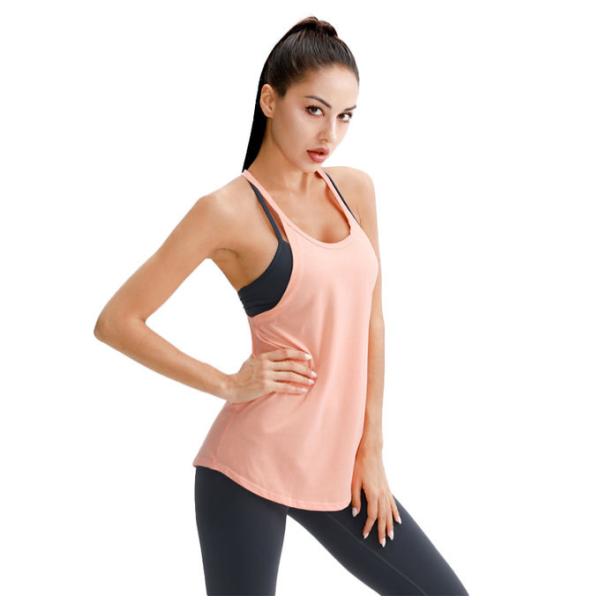 Women Sports Bra Longline Crop Tank Top Padded Workout Running Yoga