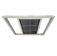Fenêtres coulissantes en PVC-U conventionnelles de sécurité Ultra-lisses, fenêtres coulissantes doubles en PVC-U de 80 mm avec moustiquaire en fibre de verre