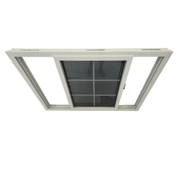 Fenêtres coulissantes en PVC-U conventionnelles de sécurité Ultra-lisses, fenêtres coulissantes doubles en PVC-U de 80 mm avec moustiquaire en fibre de verre