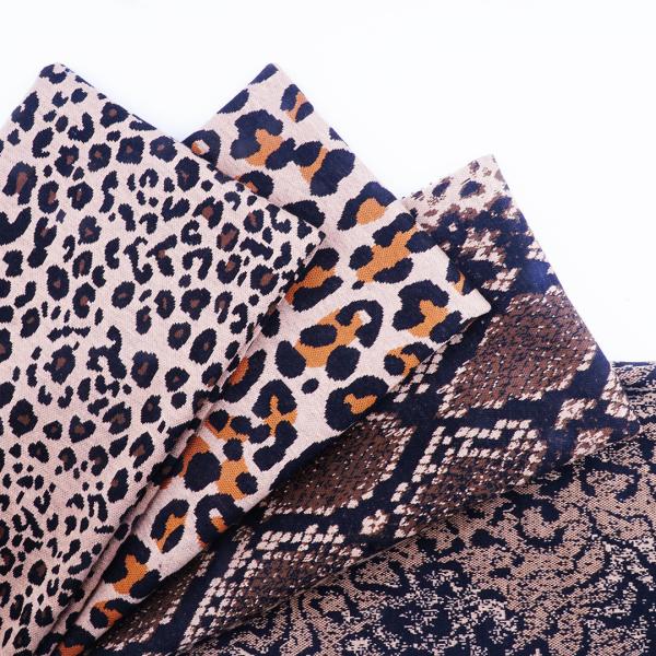 Printed 4 Way Stretch Denim Fabric Quick-Dry and with Leopard Pattern