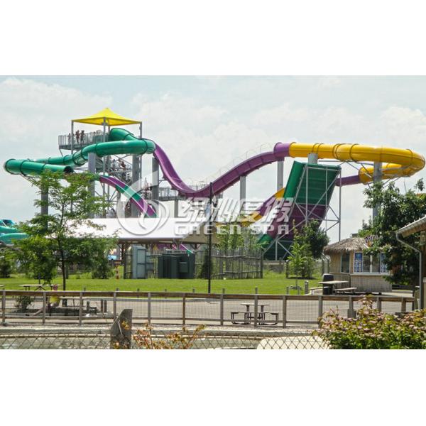 Giant Green High Speed Aqua Park Slide / Water Roller Coaster Games for Spray Park Equipment