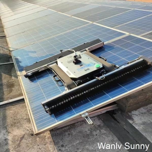 Automation Solar Panel Cleaning Machine DC Motor Controls Travel and Brush Rotation