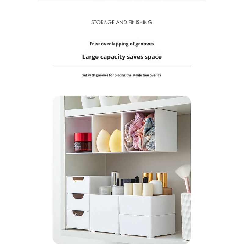 Transparent Multifunctional Acrylic Storage Box Clear Organizer for Makeup Jewelry Contact Lenses Desktop Vanity Organizer