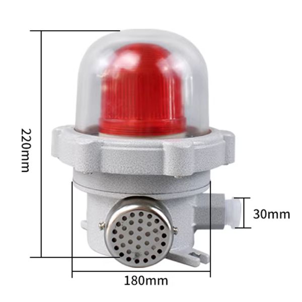120db Visual Audible Alarm Siren / Explosion-Proof Light & Sound Alarm with Cover IP66 Explosion Proof LED Strobe Warning Lights Aluminum Alloy