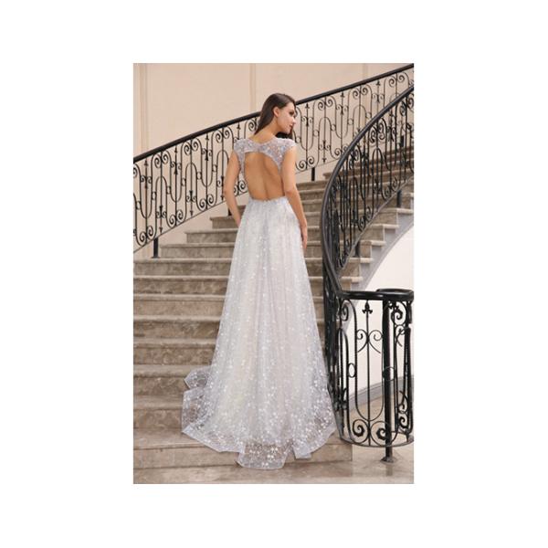 Backless White  Wedding Bridesmaid Dresses Embroidery Lace Long Dress