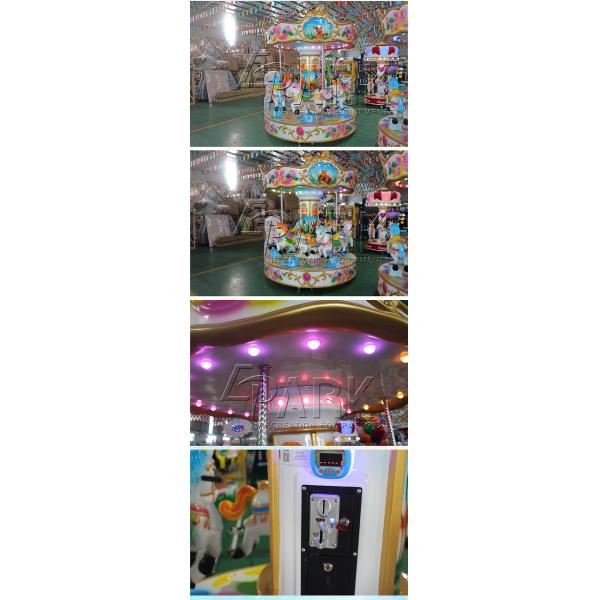 Coin operated electric multiplayer kiddie ride EPARK fiberglass funfair amusement carousel