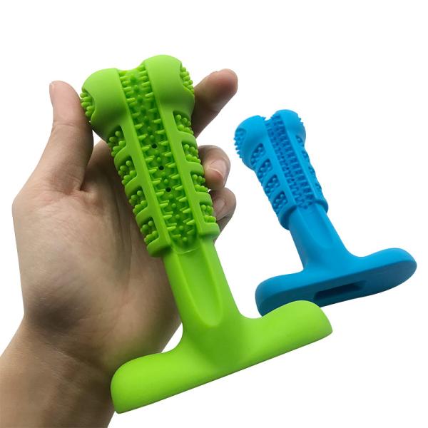 New Design BPA Free Plaque Remover Effective Wipes Doggy Teether Natural Silicone Pet Dogs Toothbrush Brush