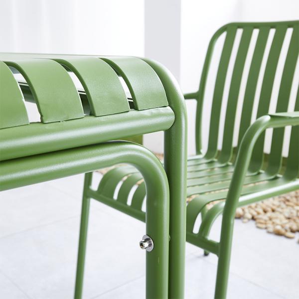 Modern Dining Chair Waterproof Aluminum Garden Chair for Outdoor Cafe Bar Restaurant