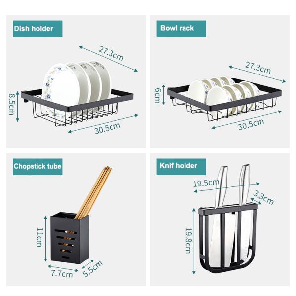 Customized Logo Kitchen Organizer Plate Tableware Drainer Dish Drying Rack Organizer