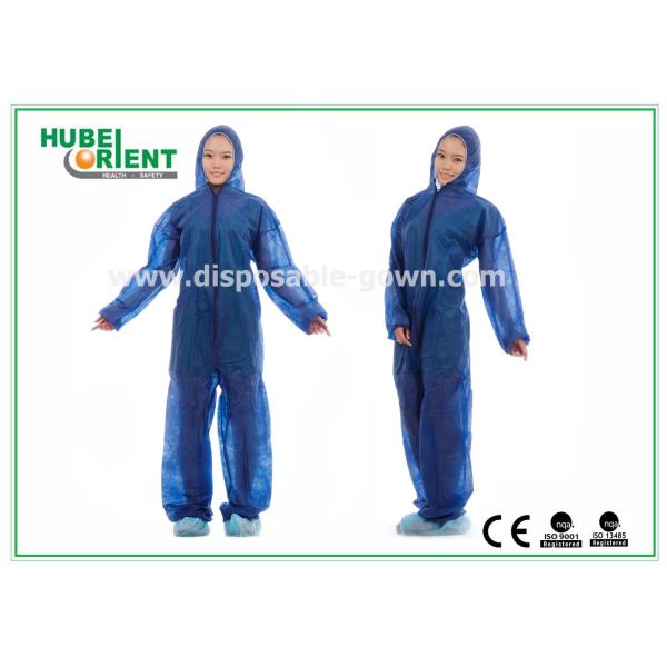 Disposable 35G/M2 Polypropylene Non Woven Coverall Suit With Hood