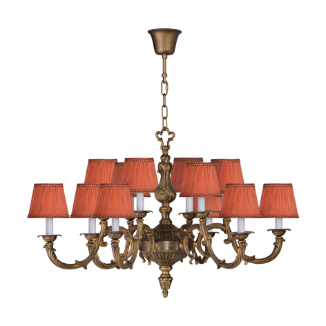 Italian brass chandeliers 8/12 Lights with Lampshade for indoor home lighting (WH-PC-25)