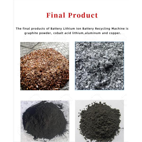 8000K Weight Crushing Sorting and Powdering Lithium Battery Recycling Equipment for Wasted Electric Ev Battery