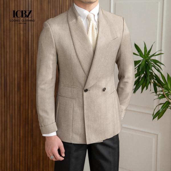 Nonwoven Weaving Method Wool Cotton Slim Fit Business Formal Men Suit Jacket Blazers