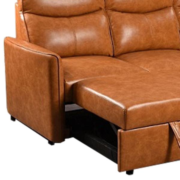 Extendable Modern Leather Sofa Anti Scratch Multiscene Wear Resistant