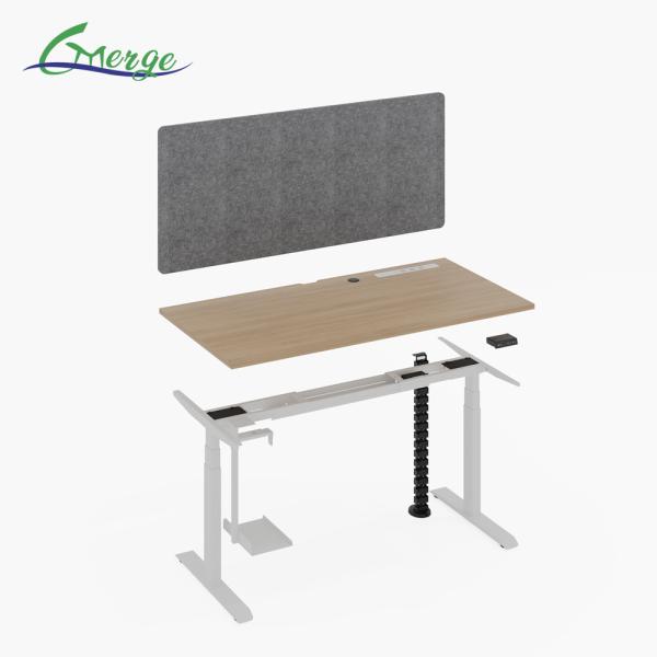 Modern Work Office Desk with Cable Management Uplift Standing Desk 355 Lbs Weight Capacity Modern Style