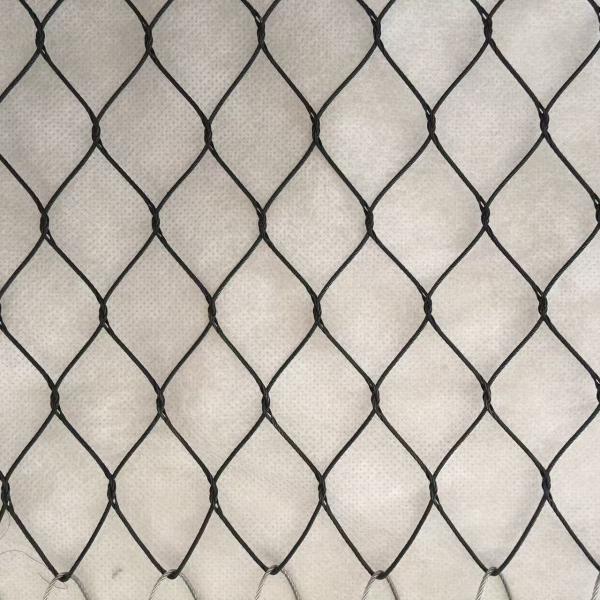 Malla de cable de acero inoxidable con óxido negro de diamante para red a prueba de aves