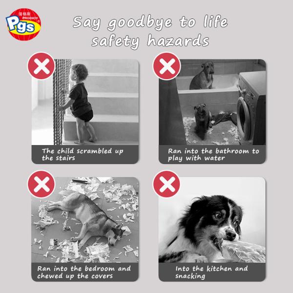 Safety Dog Gate for Stairs Auto-Close Safety Metal Child Gate for Baby with Pressure Mounted