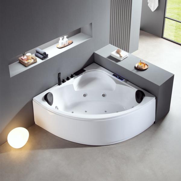 Customized Acrylic Indoor Whirlpool Massage Corner Bathtub for 2 Person Indoor Luxury