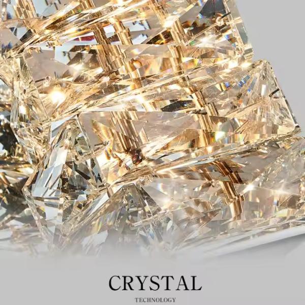 Lumière nordique moderne de luxe Lampes murales de cristal Décorations pour la maison Armature d'éclairage Salle d'exposition d'or Hôtel Villa Intérieur LED Wall Light