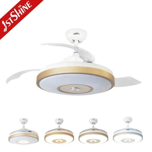 Ventilador de teto LED de design invisível com luz noturna inteligente e motor DC 3000K/4500K/6000K