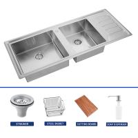 Resistente a la corrosión del fregadero de la cocina SS Doble cuenco en 1200 * 500 mm